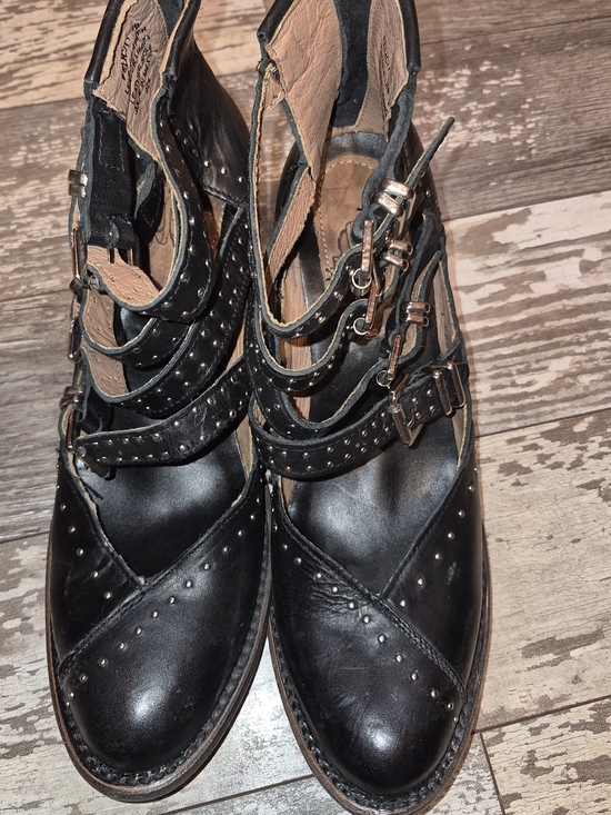 Freebird by Steven Shoes - Black Studded Strappy Women’s Leather Shoes
